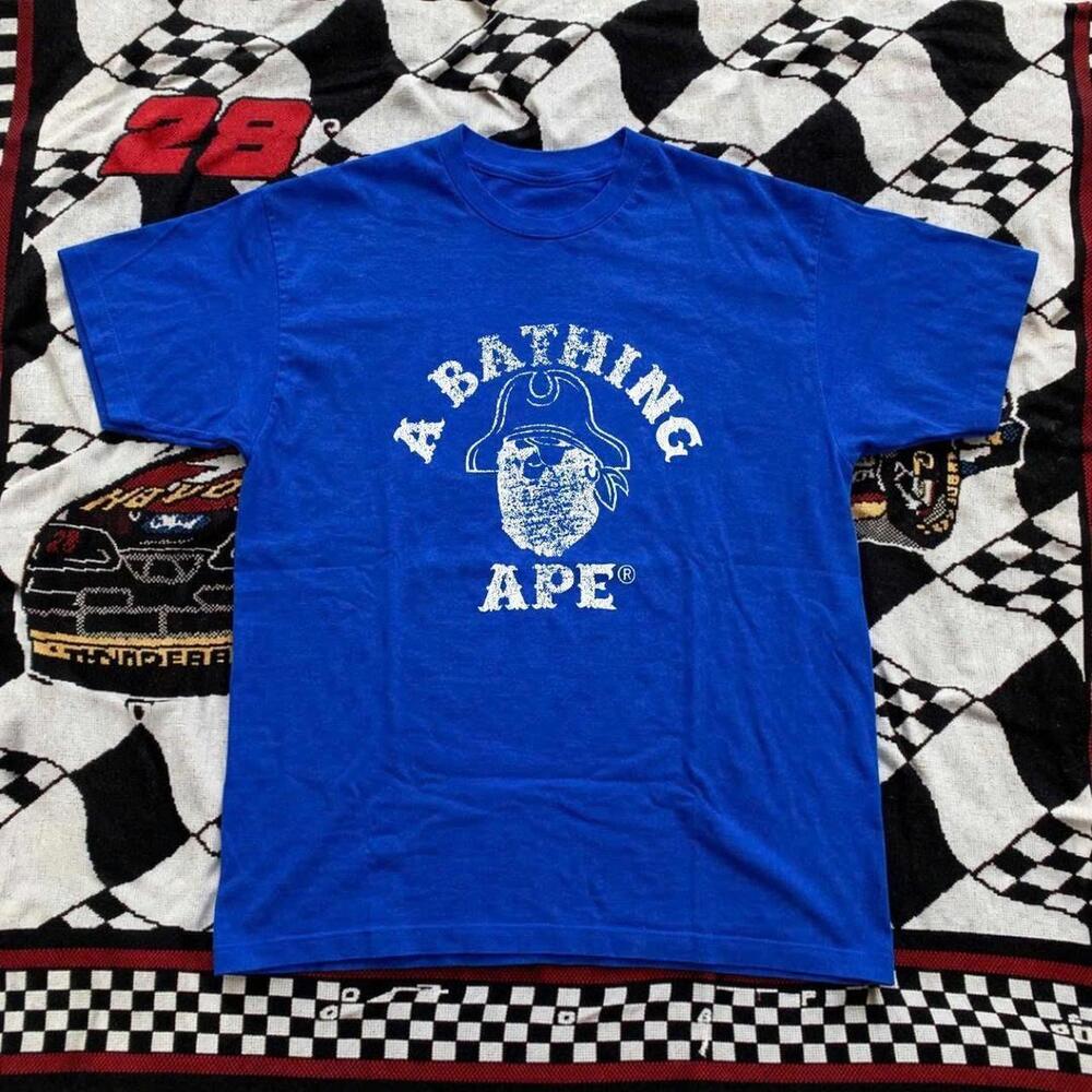 Blue And White Bape Streetwear Tee
